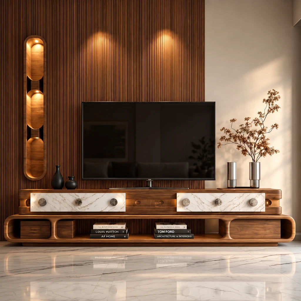 Timber Eden Cladding with the Timber Eden TV unit
